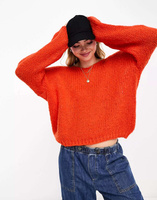 Оранжевый джемпер фактурной вязки с v-образным вырезом Vero Moda