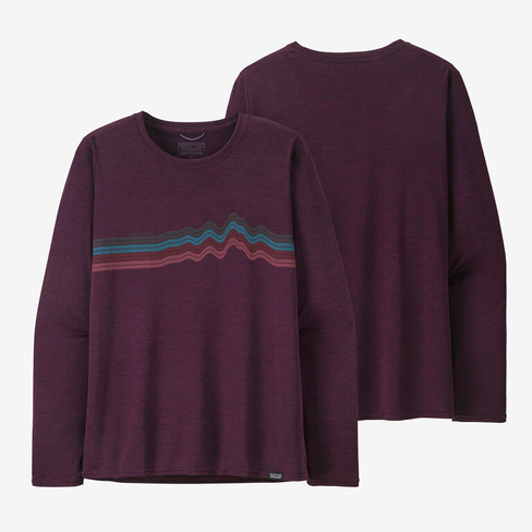 Женская классная повседневная рубашка с рисунком Capilene с длинными рукавами Patagonia, цвет Ridge Rise Stripe: Night P