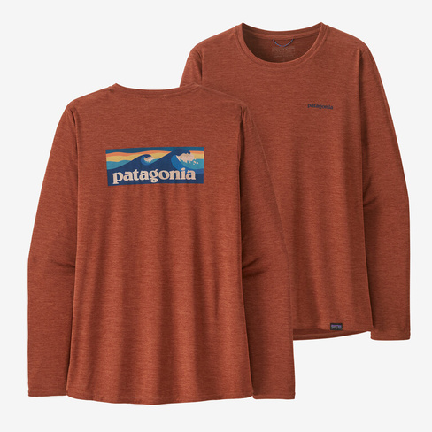 Женская рубашка Capilene Cool с длинными рукавами и рисунком на каждый день — Waters Patagonia, цвет Boardshort Logo: Bu