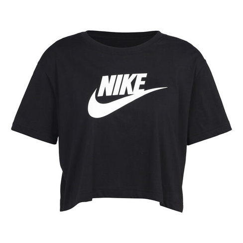 Футболка (WMNS) Nike Sportswear Essential Short Casual Crew Neck Short Sleeve T-Shirt Black, черный