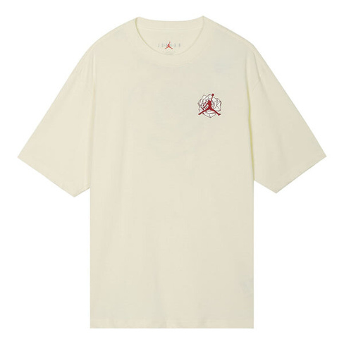 Футболка (WMNS) Air Jordan x Teyana Taylor Vintage T-shirt 'Coconut Milk', цвет coconut milk/gym red