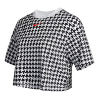 Футболка (WMNS) Nike Sportswear Icon Clash Casual Sports Houndstooth Short Sleeve Black T-Shirt, черный