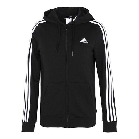Куртка (WMNS) adidas Contrasting Colors Stripe Sports Hooded Jacket Autumn Black, черный