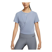 Футболка (WMNS) Nike One Luxe Twist Logo Breathable Round Neck T-shirt Blue, синий
