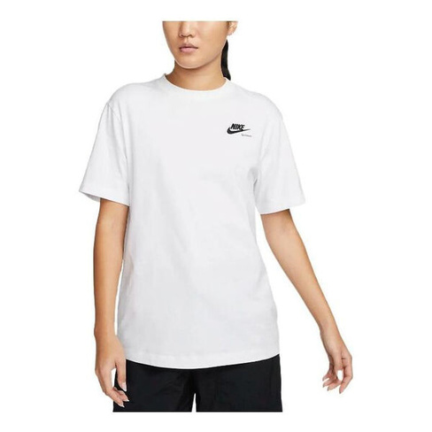 Футболка (WMNS) Nike Sportswear Boyfriend T-shirt 'White Black', белый