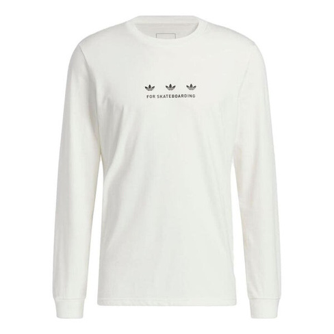 Футболка (WMNS) adidas Originals Three Trefoil Long Sleeve T-shirt 'White', белый
