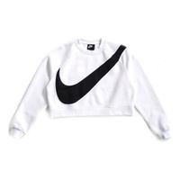 Толстовка (WMNS) Nike Sportswear Swoosh Large Fleece Round Neck White, белый