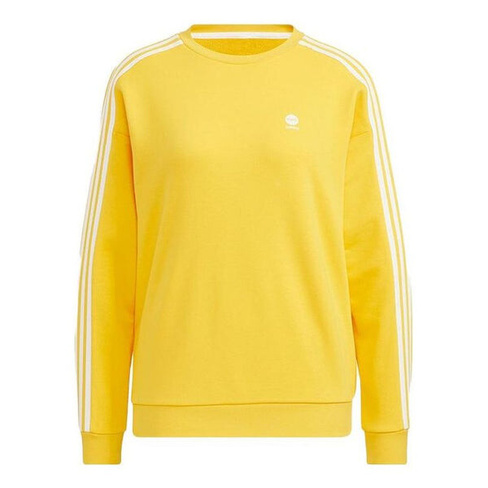 Толстовка (WMNS) adidas neo 3-Stripes Crew sweatshirt 'Yellow White', желтый