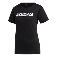 Футболка adidas W Mh Cap Lin T Contrasting Colors Alphabet Printing Sports Short Sleeve Black, черный