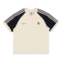 Футболка (WMNS) adidas Originals x Sporty & Rich T-shirt 'Cream White Navy', бежевый