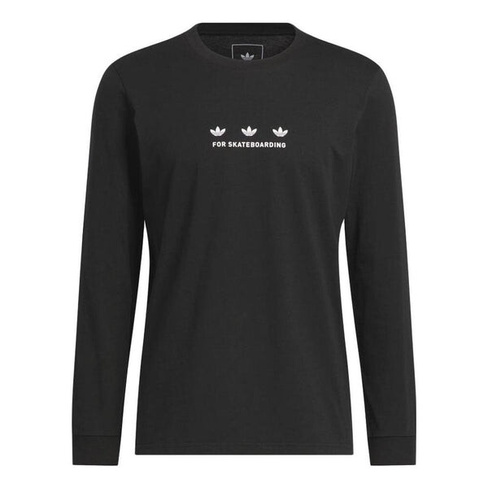 Футболка (WMNS) adidas Originals Three Trefoil Long Sleeve T-shirt 'Black', черный