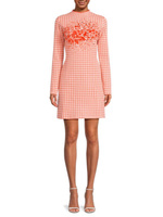 Платье-футляр с узором «гусиные лапки» Lanvin, оранжевый