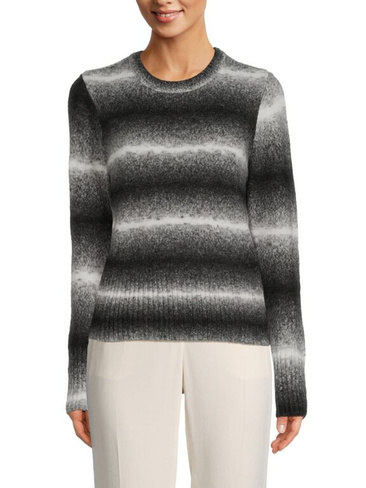 Полосатый свитер с эффектом омбре Laundry By Shelli Segal, цвет Black White