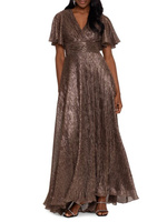 Мятое платье с эффектом металлик Betsy & Adam, цвет Silver Multi