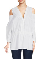 Однотонная блузка с открытыми плечами Donna Karan New York, белый