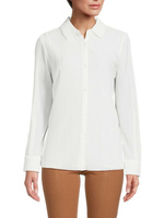 Рубашка на пуговицах с жатой плиссировкой Calvin Klein, цвет Soft White