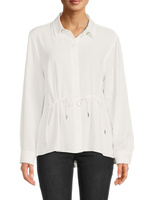 Рубашка с длинным рукавом на шнурке Calvin Klein, цвет Soft White
