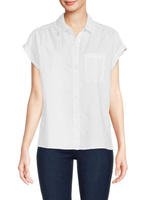 Рубашка из смесового льна Saks Fifth Avenue, белый