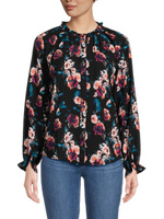 Рубашка на пуговицах с геометрическим рисунком Bobeau, цвет Teal Berry