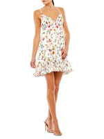 Мини-платье Ieena с цветочным принтом и бабочками Mac Duggal, цвет White Multi