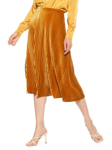 Плиссированная бархатная юбка-миди Alaina Alexia Admor, золотой