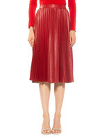 Плиссированная юбка-миди из искусственной кожи Luca Alexia Admor, цвет Cranberry