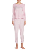 Пижамный комплект из двух предметов: топ и брюки с логотипом Juicy Couture, розовый