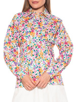 Рубашка на пуговицах с защипами Calliope Alexia Admor, цвет Floral Multi