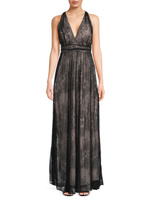 Кружевное платье с перекрещенной спиной Donna Karan, черный