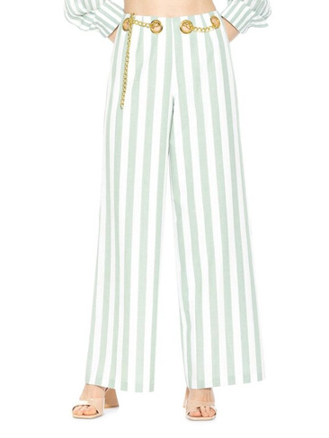 Широкие брюки Cassie с цепочкой Alexia Admor, цвет Green Stripe