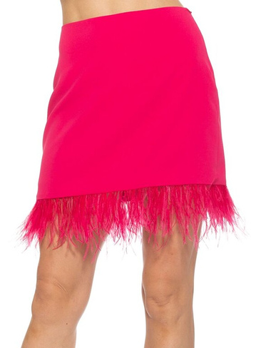 Мини-юбка Flora со страусиными перьями Alexia Admor, цвет Hot Pink
