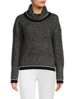 Полосатый свитер с меланжевым узором Karl Lagerfeld Paris, черный