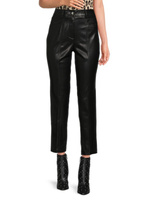 Прямые брюки из искусственной кожи Calvin Klein, черный