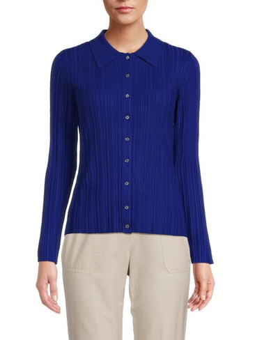 Рубашка с ребристым заостренным воротником Calvin Klein, цвет Klein Blue