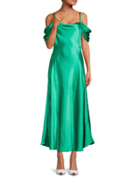 Атласное платье миди Esta с открытыми плечами Ted Baker London, цвет Mid Green