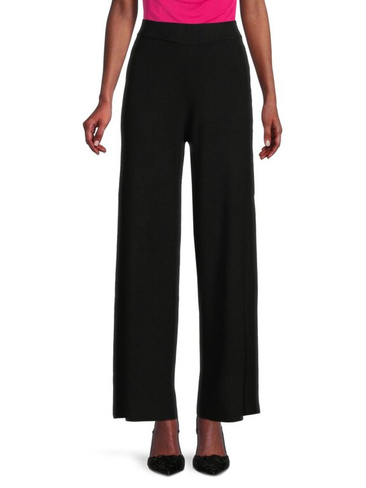 Широкие трикотажные брюки полумиланской строчки Saks Fifth Avenue, черный