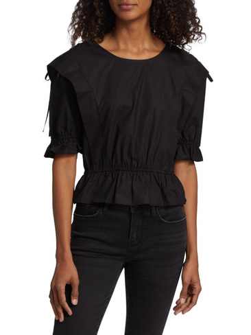 Блузка с завязками на плечах Frame, цвет Noir