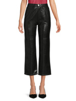 Укороченные брюки Le Jane из переработанной кожи Frame, цвет Noir