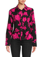 Рубашка на пуговицах с абстрактным рисунком Calvin Klein, цвет Black Cerise