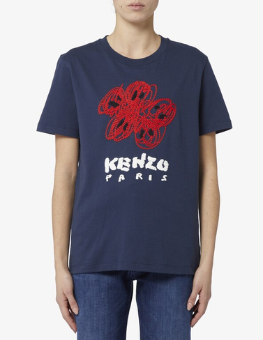 Свободная футболка Kenzo с рисунком Kenzo, синий
