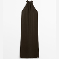 Платье Massimo Dutti Long Halter, шоколадный