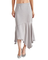 Асимметричная атласная юбка миди Lucille STEVE MADDEN, цвет Gray