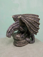 Скульптура "Дракон Дракарис" 28x30x24 см камень кальцит