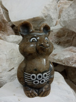 Сувенир "Олимпийский Мишка" 8x7x13 см, камень кальцит