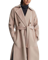Двубортное пальто из смесовой шерсти Sasha REISS, цвет Tan/Beige