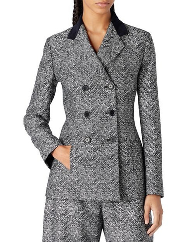 Двубортный пиджак с шевроном Emporio Armani, цвет Gray