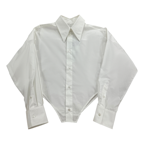 Рубашка MM6 Maison Margiela Crop Long-Sleeve 'White', белый
