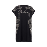 Шорты Balmain Sleeveless Embroidered Paisley Chains Dress 'Black/Old Silver', черный
