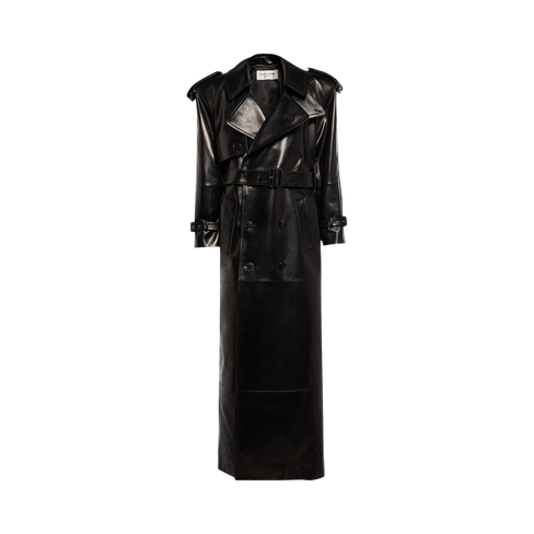 Пальто Saint Laurent Laminated Trench 'Black', черный