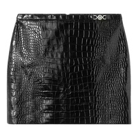 Юбка Versace Crocodile Effect Leather Miini 'Black', черный